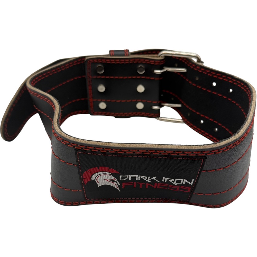 Dark Iron Fitness Leather Weightlifting Belt Powerlifting Gym Support Excellent